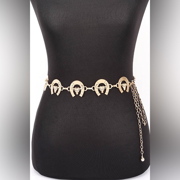 Silver or Gold Horse Concho Statement Chain Belt main image 6